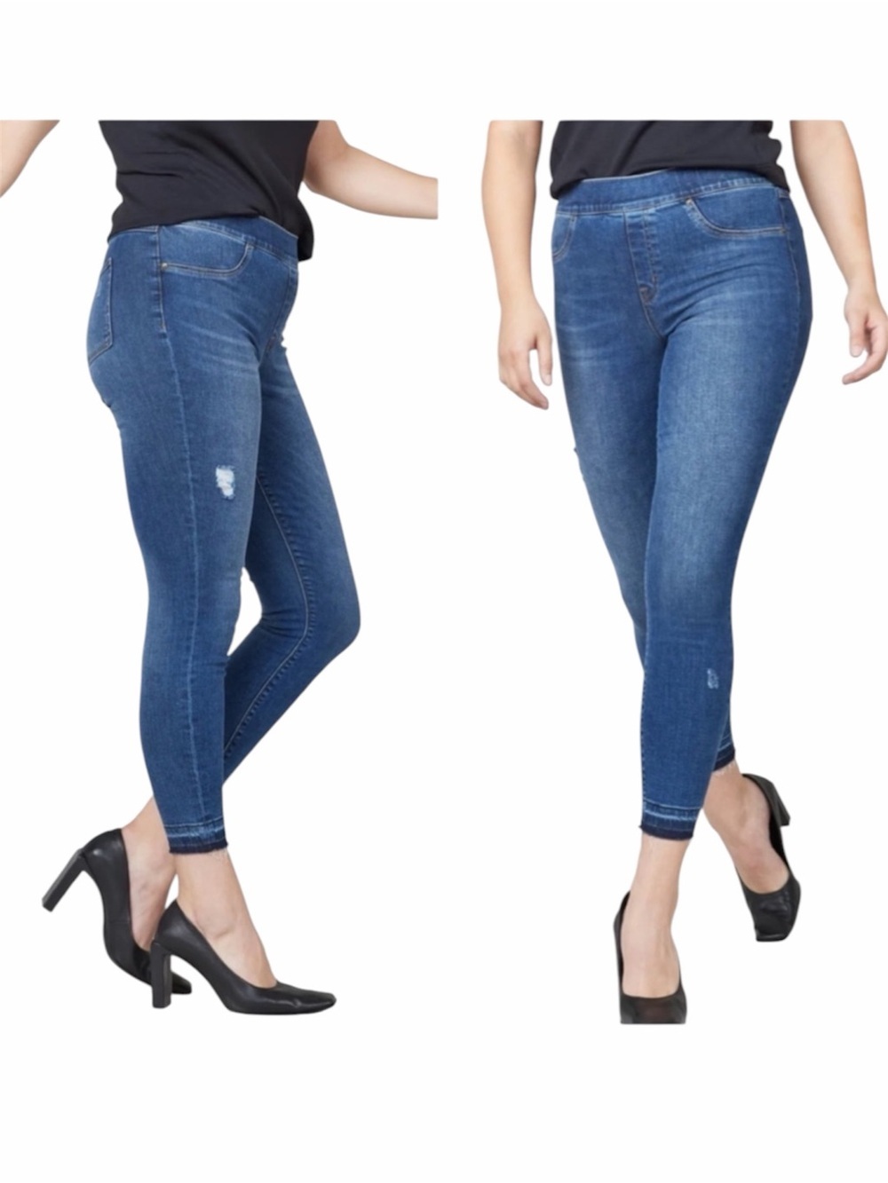 ✅ NWT Spanx Distressed Ankle Skinny Denim Legging Medium blue Wash
